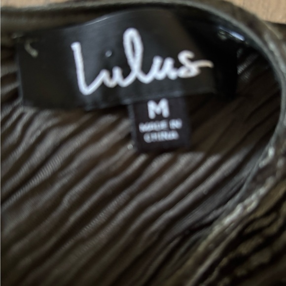 Lulu's Olive Green velvet Long Sleeve Bodysuit size medium - Picture 5 of 6